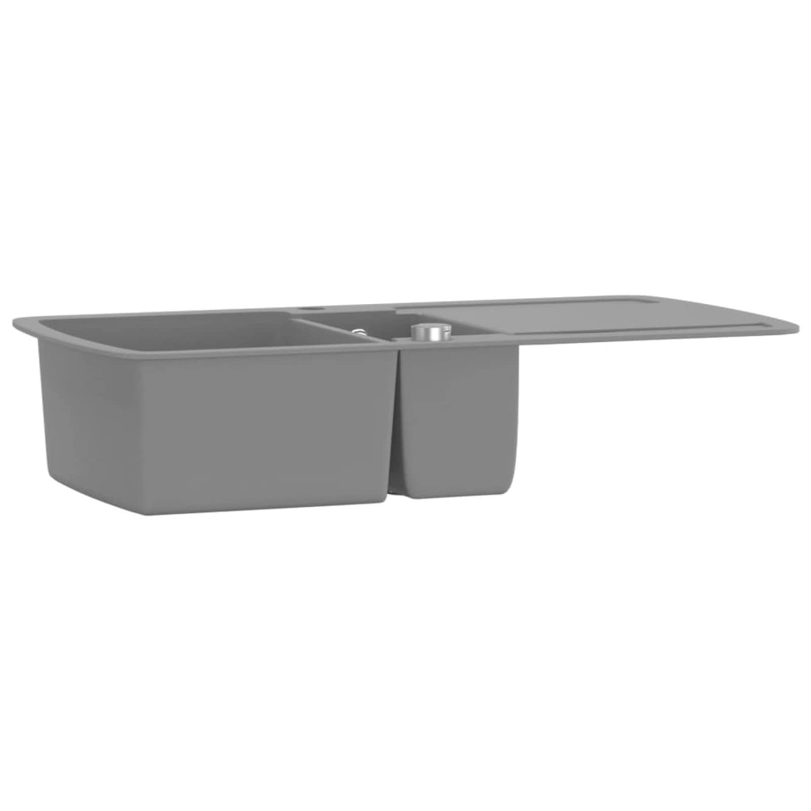 Gecheer Fregadero de Cocina con Dos Senos de Granito Gris,Encimera Cocina,Mueble Pila lavadero,Type 1