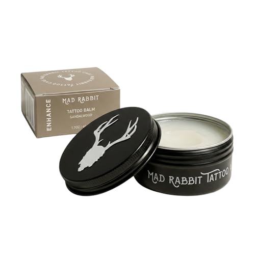 Image of Mad Rabbit Tattoo Balm & Aftercare Cream- Color Enhancement that Revives Old Tattoos, Hydrates New Tattoos, Made With Clean Ingredients + Petroleum Free, Daily Tattoo Lotion Moisturizer & Brightener