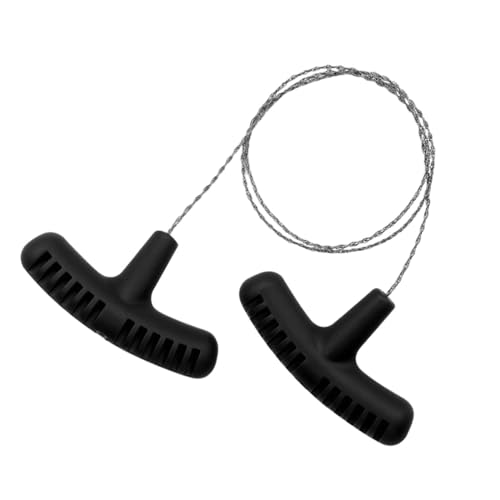 RNXRZANK Stainless Steel Wire Saw Manual Chain Saw Lightweight Wear Resistant Steel Rope Hand Saw Pocket for Outdoor, Black