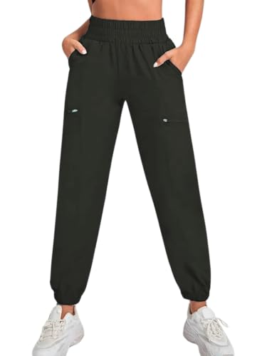 Image of LERIYA Fashion Women's Joggers - Soft High Waist Straight Fit Pants | Comfortable Polylyrca Trousers Travel