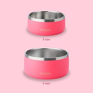   Owala-Pet-Bowl-Durable-Stainless-Steel-Food-and-Water-Bowl-for-Dogs-Cats-and-All-Pets-Non-Slip-Base-24oz-Pink-Hyper-Flamingo