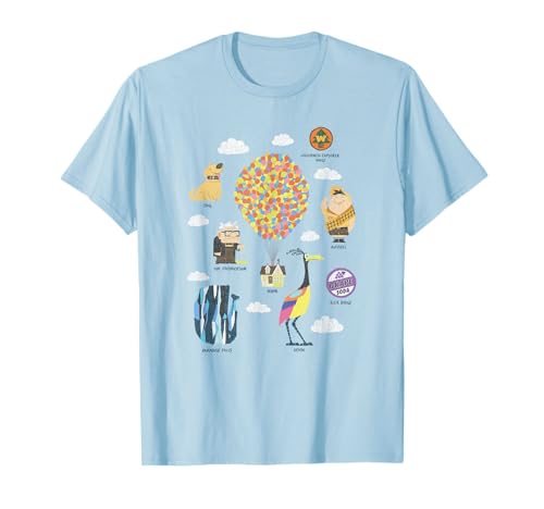 T-shirt Up Pixar Disney avec personnages de la scene des nuages pour adulte