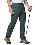 Rdruko Wanderhose Herren Leichte Outdoorhose Wasserdicht Cargohose Freizeithose Schnelltrocknend Funktionshose f&uuml;r Camping Trekking Radfahren (K&uuml;hles Grau M)
