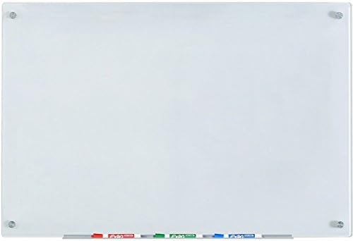 Audio-Visual Direct White Glass Dry-Erase Board Set - 3' x 2' - Includes Hardware & Marker Tray (Non-Magnetic)