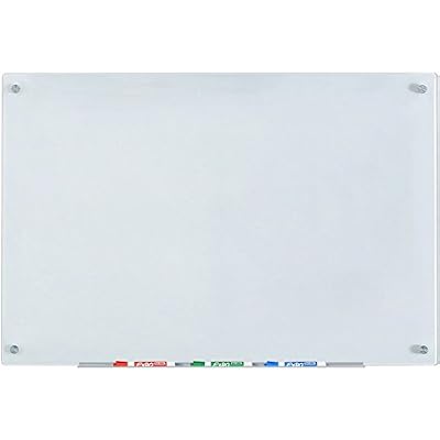 Audio-Visual Direct White Glass Dry-Erase Board Set - 3' x 2' - Includes Hardware & Marker Tray (Non-Magnetic)