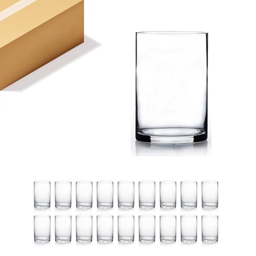 WGVI Clear Cylinder Glass Vases, 4"W x 6"H, 18 pcs