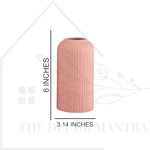 Image of Modern Decorative Vases for Home Decor | Centerpieces | Kitchen | Office or Living Room with Unique Quality for Home Decor Center Table, Flowers Pot (Small Vase, 6 Inch Pink)
