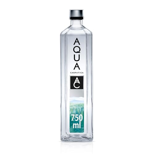 AQUA Carpatica Glass 750ml x 6 Pure Natural Still Mineral Water - 6-Pack Bottled Water, Virtually Nitrate Free, Low Sodium, Naturally Alkaline, Natural Electrolytes, Premium Multipack 100% Recyclable