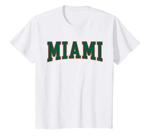 Miami - Throwback Design Print - Classic T-Shirt, Youth, White, Medium
