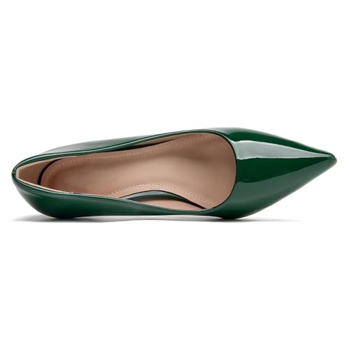Image of Women's Low Kitten Heel Pumps Classic Fashion Dress Pumps Simple Heeled Shoes for Office Work