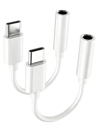 USB C to 3.5mm Audio Adapter, USB C Headphone Adapter, 24 Bit & 96khz Headphone Jack Adapter for 16/16 Pro/15/15 Pro, Type C Aux Dongle Cable Cord Compatible with iPad, S23/S23/S22/S21ultra, Macbook