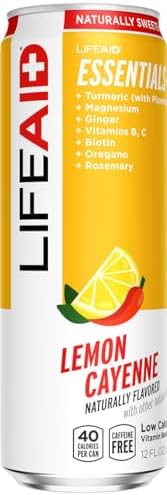 LIFEAID Vitality Blend, Daily Vitamins with Turmeric to Help Reduce Mild Inflammation from Everyday Stress, Healthy Soda Replacement, 100% Clean, Vegan, GF, 12 Fl Oz (Pack of 4)