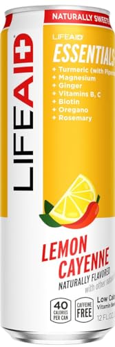 Image of LIFEAID Vitality Blend, Daily Vitamins with Turmeric to Help Reduce Mild Inflammation from Everyday Stress, Healthy Soda Replacement, 100% Clean, Vegan, GF, 12 Fl Oz (Pack of 4)