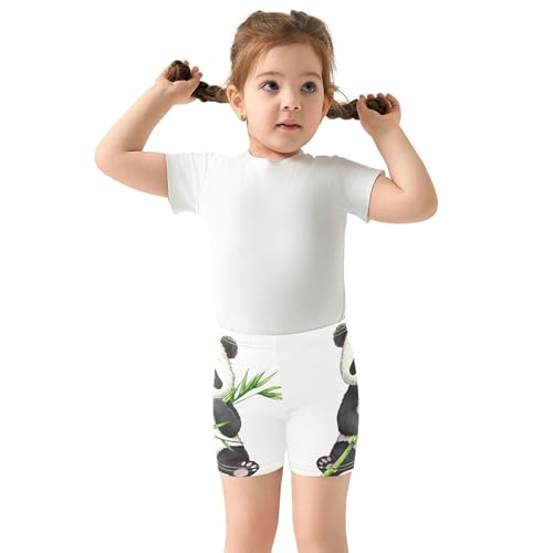 Joisal Watercolor Cartoon Panda Bear White Girls' Biker Shorts Toddler 4t Shorts for Under Dresses Cotton Summer Clothes3