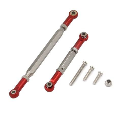 RC Upgrade Accessories for MN78 1/12 RC Car Spare Parts Metal Upgrade Parts Replacement Steering Rod Tie Rod Link Rod Screws Set RC Car Accessories(Red)