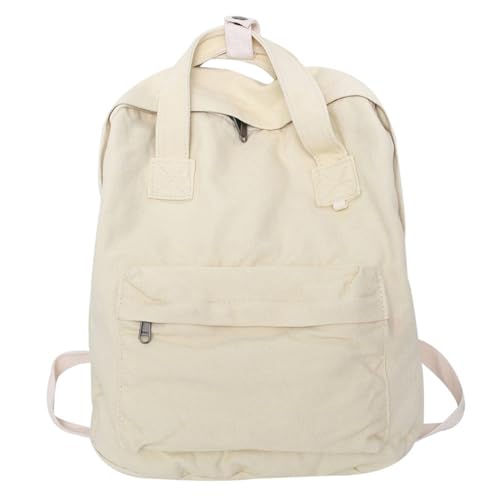 Image of MaxxCloud Vintage Canvas Backpack Purse Tote Satchel Hiking Daypack Travel Bag Handbag Rucksack (583 beige)