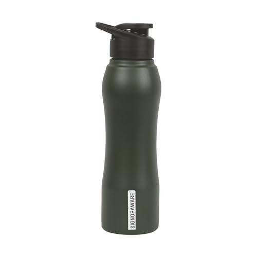 SignoraWare Oxy Stainless Steel Bottle | Airtight & Leakproof | Sleek, Lightweight & Easy to Clean | Durable & Rust-Resistant | Ideal for Office, School, Gym, Travel & Outdoor Use (1 Ltr | Green)