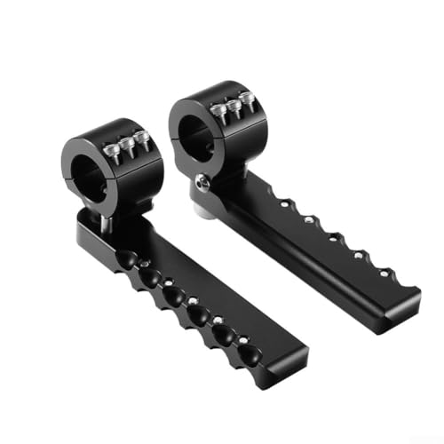 Aluminium vordere Fußstütze klappbare Fußrasten vorne Fußrasten Clip mit Sturzbügel für 25 mm Montage für BMW R1300GS 2013-2024 Modelle (schwarz)