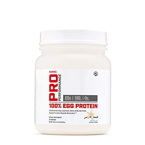 GNC Pro Performance 100% Egg Protein Powder - Vanilla, 20 Servings, Supports Lean Muscle Recovery