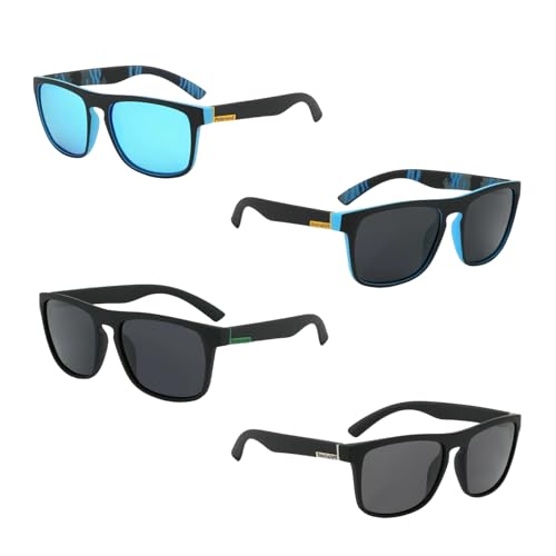 KEORHEZ 4 Pièces Lunette De Soleil Homme Polarisée Anti-UV Classiques Lunettes De Soleil Polarisées Pour Golf Conduite Pêche Sports De Plein Air Lunettes