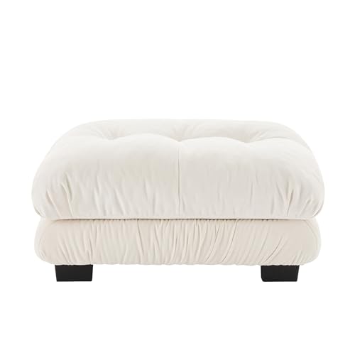 Image of SoarFlash Velvet Sectional Sofa Ottoman, White