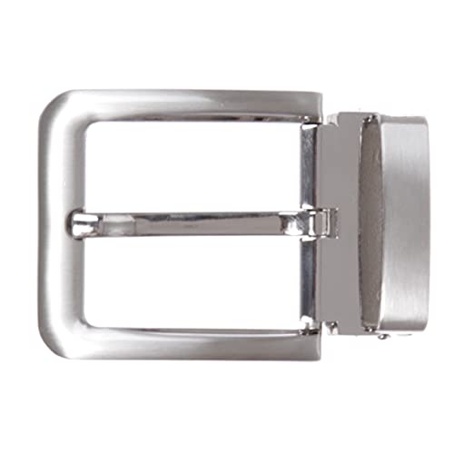 Boucle de ceinture carrée rectangulaire 40mm argenté satiné sans nickel pour lanière en cuir