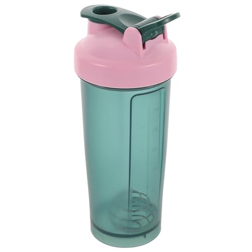 Outanaya Botella Mezcladora de Proteínas Verde de Plástico 600 Ml, Licuadora de Batidos para Fitness y Gimnasio, Taza Deportiva Portátil para Batidos sin Grumos, Adecuado