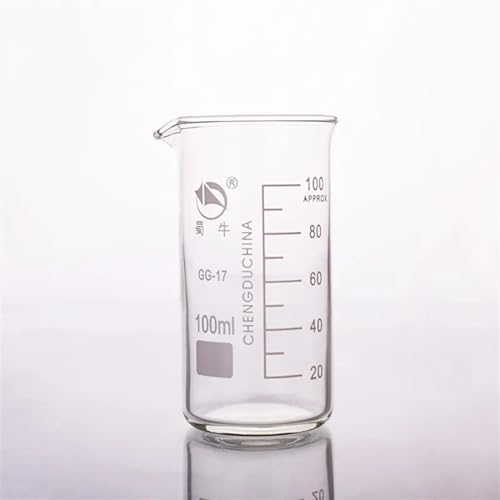 Windzerdong 5pcs Beaker in Tall Form,Capacity 100ml,Outer Diameter=46mm,Height=93mm,Laboratory Beaker