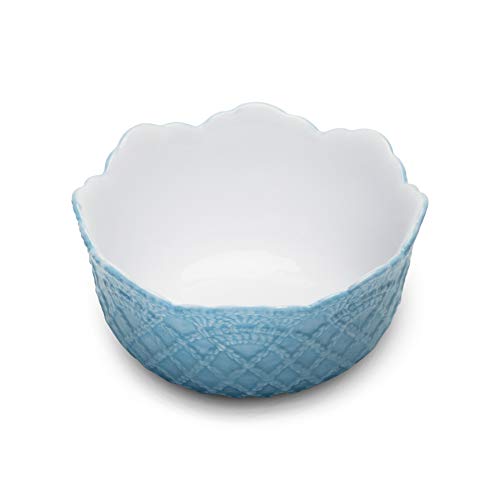 Conjunto 6 Peças Tigela de Porcelana Givemy Claro Rojemac Azul 14X14X7 Cm