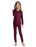 woolcano Thermounterwäsche Kinder Unisex, 100 % Merinowolle Set für Jungen & Mädchen,...