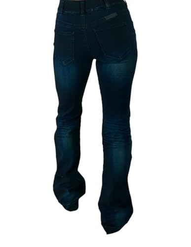 Cowgirl Tuff Western Jeans Womens Pull On Sapphire Dark Wash JPULSP4