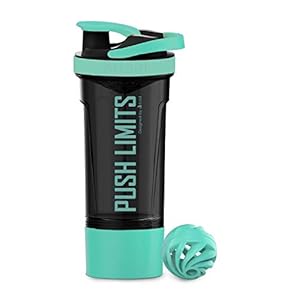 Vert Noir 720ml Bouteille Shaker avec compartiment à poudre 150 ml sans BPA