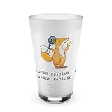 Mr. & Mrs. Panda Cocktailglas Fuchs Tennis spielen - Geschenk, Turnier, Tennisverein, Glas, Wasserglas, Saftglas, Teeglas, Tennisclub, Ballsportart, Latte Macchiato