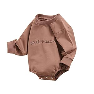 Newborn Baby Girls Boys Clothes Crewneck Sweatshirt Long Sleeve Romper Bodysuit Pullover Oversized Autumn Tops