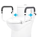 Toilet Safety Rails(350 LB),Toilet Rails for Seniors,Adjustable Toilet Grab Bars for Disabled,Toilet Safety Rails for Seniors,Toilet Safety Frame Fit Any Toilets