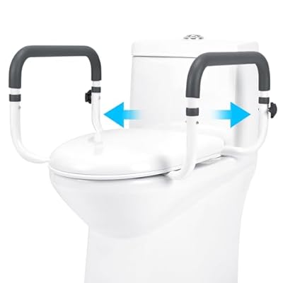 Toilet Safety Rails(350 LB),Toilet Rails for Seniors,Adjustable Toilet Grab Bars for Disabled,Toilet Safety Rails for Seniors,Toilet Safety Frame Fit Any Toilets