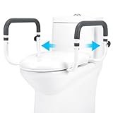 Toilet Safety Rails(350 LB),Toilet Rails for Seniors,Adjustable Toilet Grab Bars for Disabled,Toilet Safety Rails for Seniors,Toilet Safety Frame Fit Any Toilets