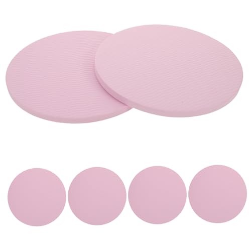 WHAMVOX 6個丸型ヨガマット 高密クッション 衝撃吸収 防音 床保護 ジャンプロープ用 滑り止め 膝 肘サポート ピンク キッズ大人対応