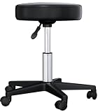 Felivine Black Rolling Stool with Wheels, Height Adjustable Hydraulic Salon Stool, 350 Lbs Capacity Heavy Duty Swivel Stool Chair for Spa, Massage, Clinic, Medical, Tattoo, Office and Home Kitchen