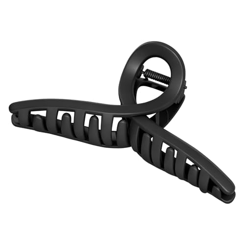 KISARG ヘアクリップ 大きめ バンスクリップ 髪留め クリップ しっかりとまる シンプル 毛量多い方に 髪が痛まない 強度強い サビない PC樹脂 長さ13CM 1個セット入りブラック