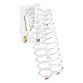 Bokknppo 12 Steps Attic Ladder Wall Mounted Pull Down Loft Steps Folding Stairs Al-Mg Alloy Telescopic Loft Ladder with Armrests for Basements Home, 10.17ft Height (White)