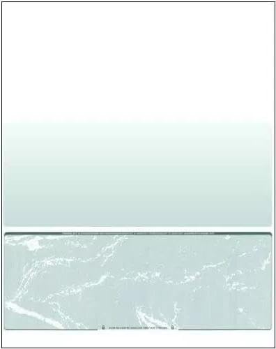 for 100 Blank Check Stock Paper - Check on Bottom - Green Marble
