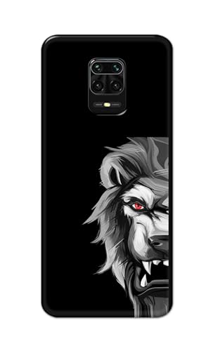 Image of PRINTFIDAA Plastic Printed Hard Back Cover Case For Mi Redmi Note 9 Pro | Note 9 Pro Max | Poco M2 Pro | Mi Redmi Note 10 Lite Back Cover (Angry Lion) -112