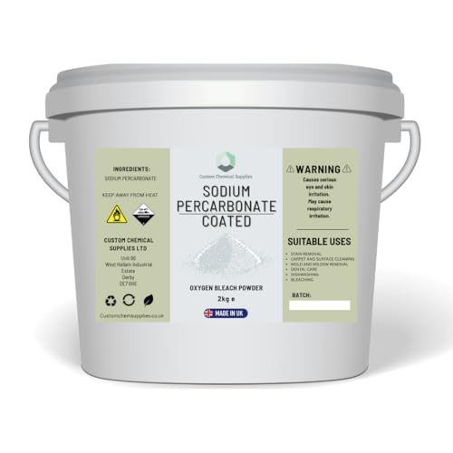 Customchem 2KG - Sodium Percarbonate Pure Granular Coated Oxygen Bleach Cleaner Stain Remover