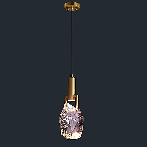 Lámpara colgante de cristal E14 con soporte de latón para iluminación decorativa 2