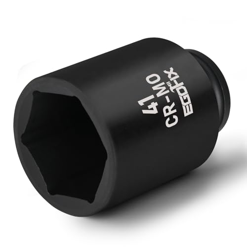 Image of 1 /2 inch Drive Deep Impact Socket, 41mm Metric Socket, CR-MO 6 Point for Easy Removal of Axle Nut