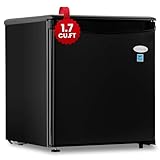 ROOMWELL E-Star 1.7 Cu Ft Mini Fridge for Office, Compact Black Small Refrigerator Without Freezer Automatic Defrost With Integrated Door Handle, 37 dB Countertop Fridge Quite, Ideal for Bedroom, Dorm