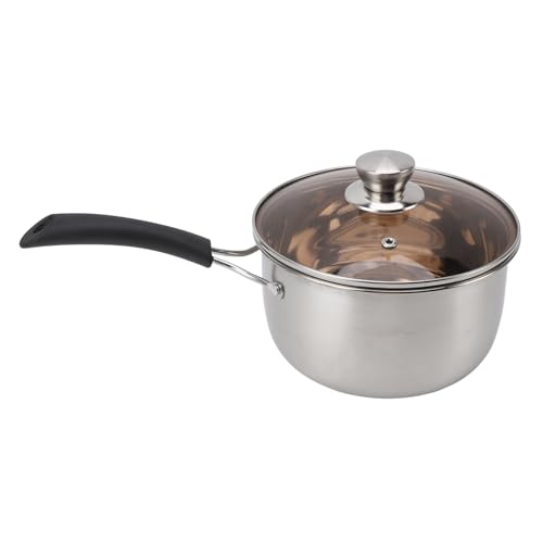 Casserole robuste induction avec couvercle, pot à lait en acier inoxydable - 7