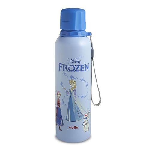 Image of CELLO Kidzbee Yippee Stainless Steel Kids Water Bottle for School & Daily Use 900 ml, Light Blue | 3D Touch & Feel Fun Designs Single Wall Fridge Safe Rustproof & Leakproof School Kids Water Bottle