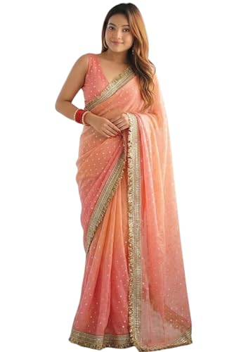 SGF11 Women's Tissue Pure Soft Silk Saree With Blouse Piece product image 4